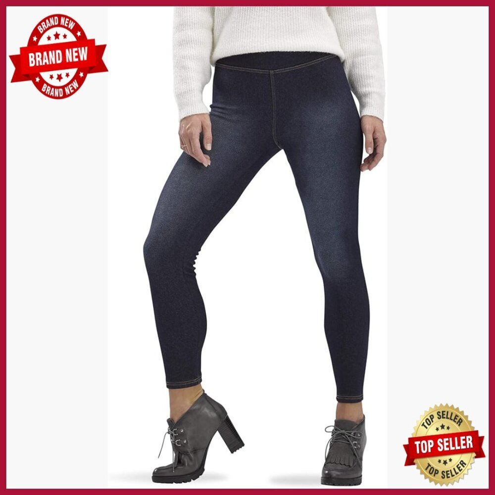 Warm Cozy Plush Lined Denim Leggings High Rise Winter